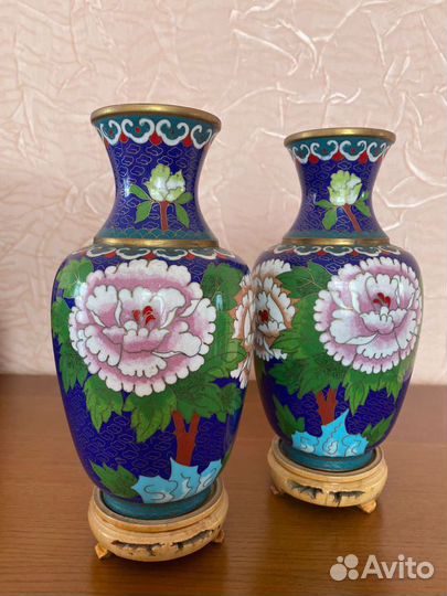 Парные вазы Клуазоне