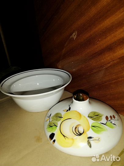 Масленка фарфор СССР, новая