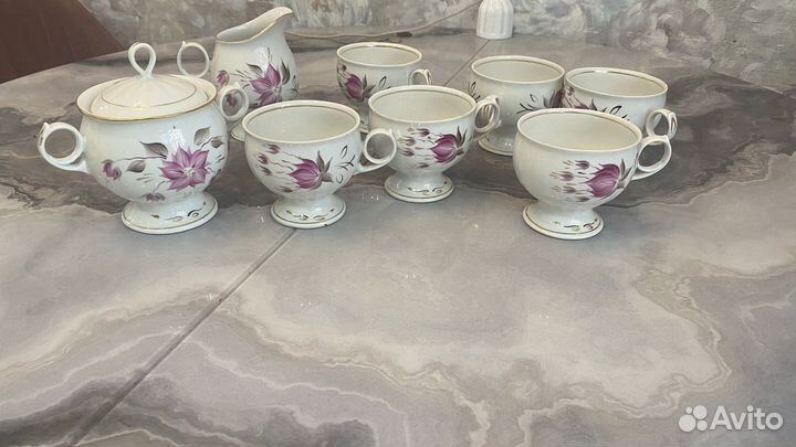 Сервиз чайный -фарфор тонкий, звонкий