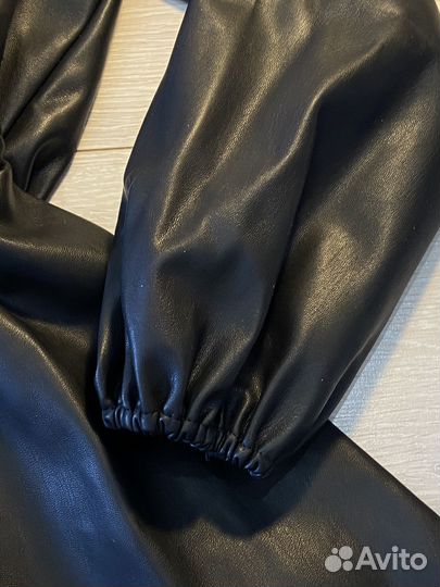 Комбинезон черный кожаный женский