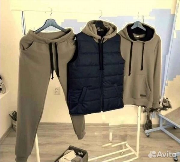 Новый Тёплый костюм тройка на флисе