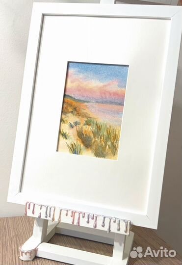 Авторская картина акварелью 10*15 море