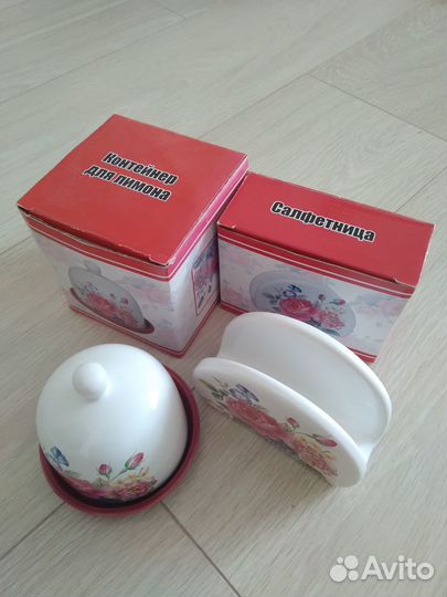 Салфетница и лимонница керамика новые