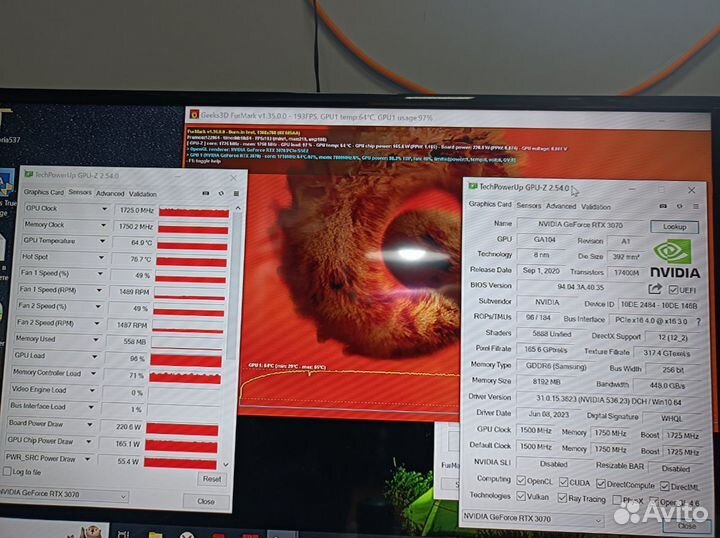 Видеокарта RTX 3070 8GB KFA2 / Коробка