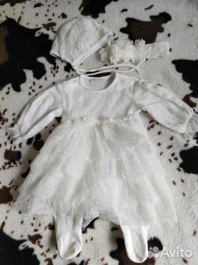 Платье Choupette с чепчиком на выписку