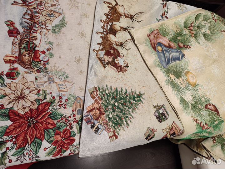 Скатерть новогодняя гобелен 150*220, 3 вида