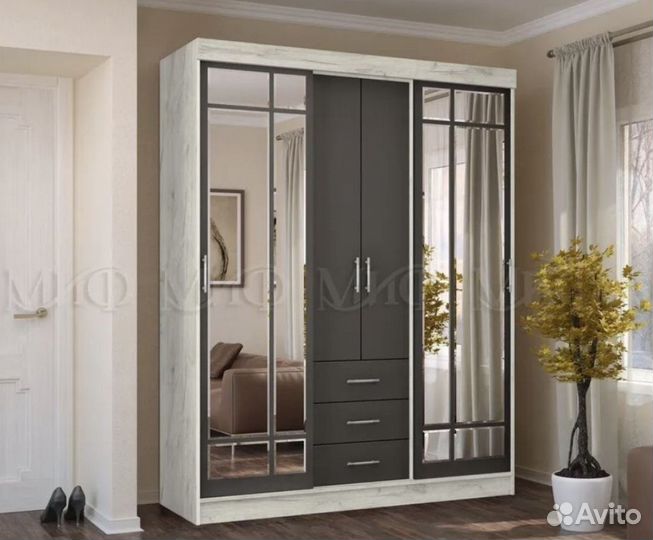 Шкаф маэстро крафт белый графит