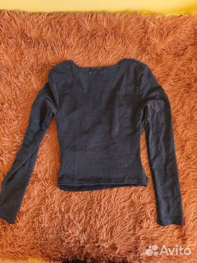 Блуза лонгслив с блёстками pull and bear