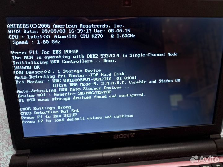 Нетбук sony vaio