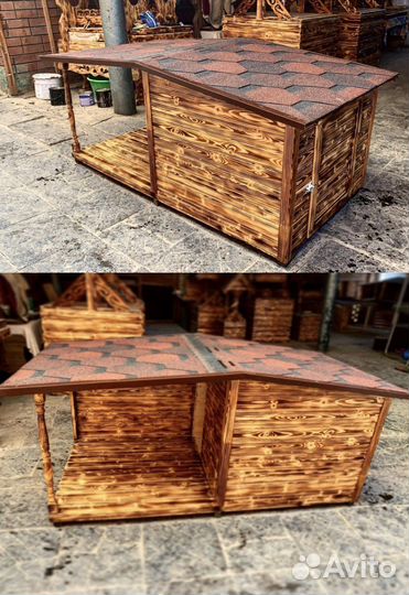 Будки для собак с верандой и без