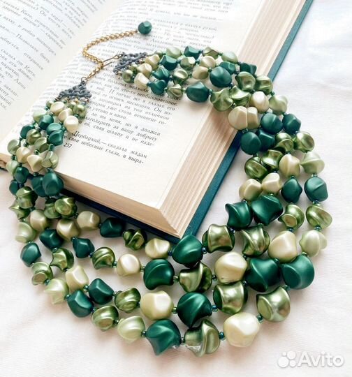 Винтажное Колье Ожерелье Бусы каскадное 1950е