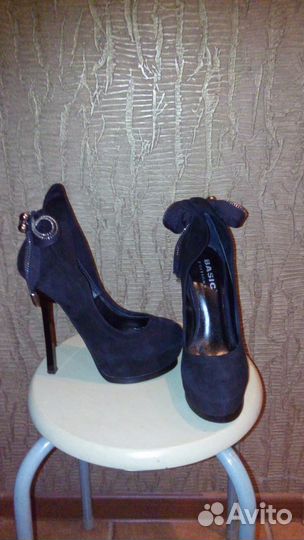 Туфли черные замшевые basic