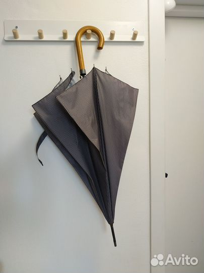 Зонт-трость полуавтомат с деревянной ручкой 105 см