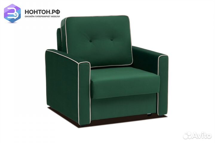 Кресло еврокнижка Леон изумрудное