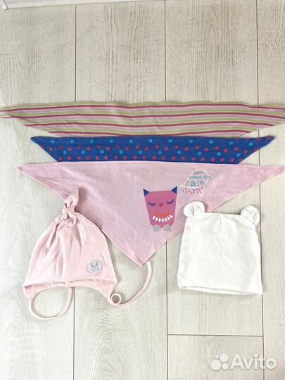 Летние шапки/косынки на девочку до года