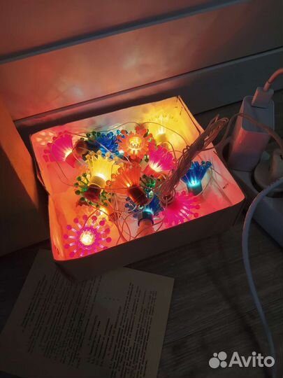 Новогодняя гирлянда СССР Снежинка. С хранения