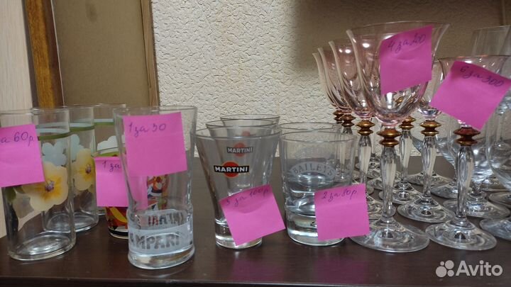 Бокалы для вина, пива, рюмки, стаканы, штлфы