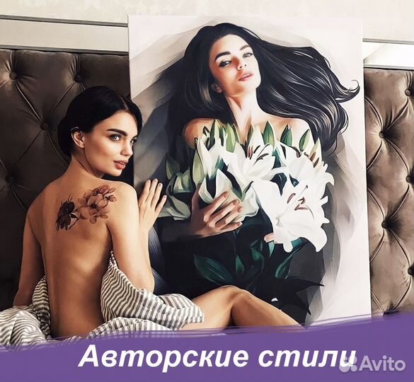 Портрет по фото на холсте