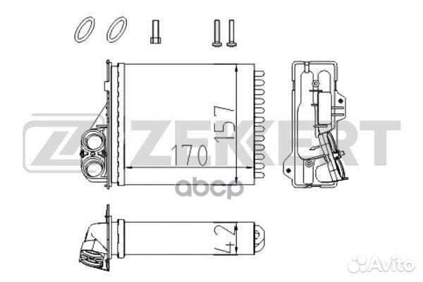 Радиатор отоп. Renault Logan 04- Sandero 09- m