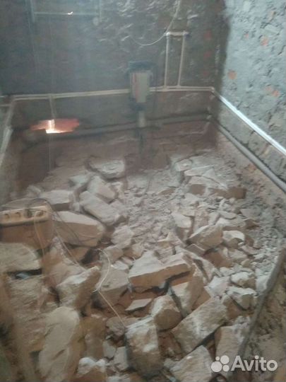 Демонтаж стен,полов.Вынос и вывоз мусора