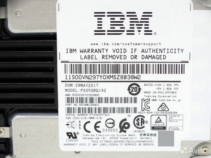 SSD IBM PX05SRQ192 SAS toshiba 1,92 тб