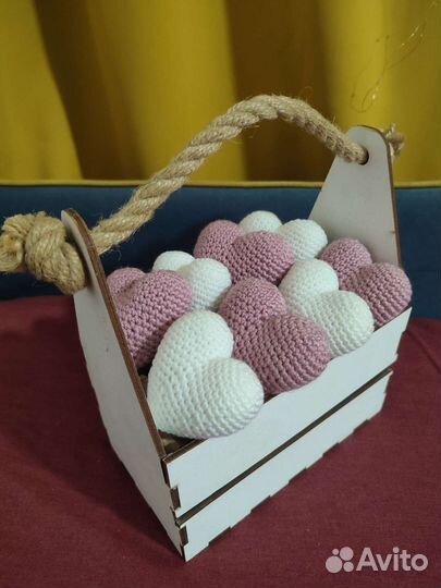 Вязаное сердце декор