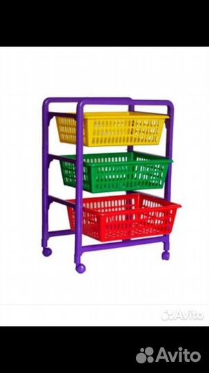 Этажерка на колесиках для игрушек