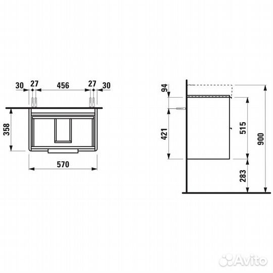Тумба под раковину Laufen Base 8.1895.9 подвесная