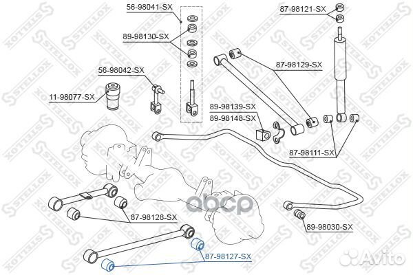 87-98127-SX сайлентблок зад. продол. рычага ниж