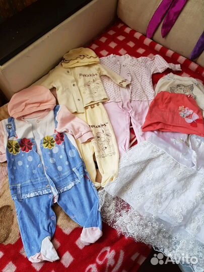 Пакет вещей на двойню или близнецов девочек от 1ме