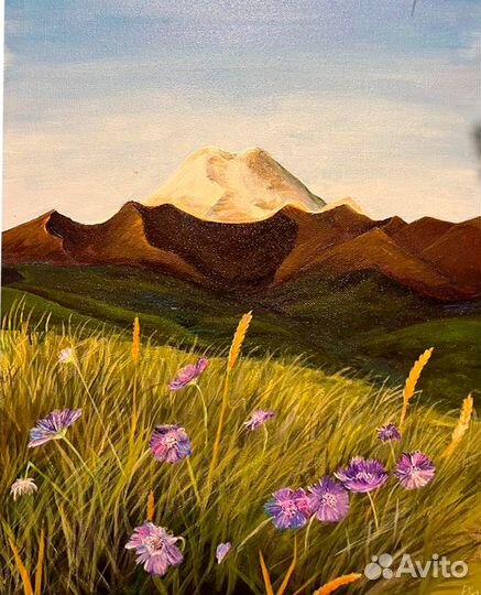 Картина гор акрил на холсте