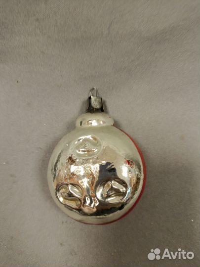 Елочная игрушка СССР Часы Стекло Подвеска