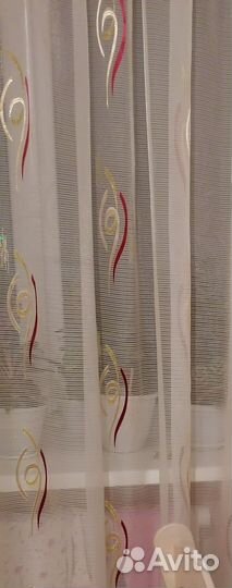 Тюль 235 см высотой на гардину 2.5-3м, 2 шт