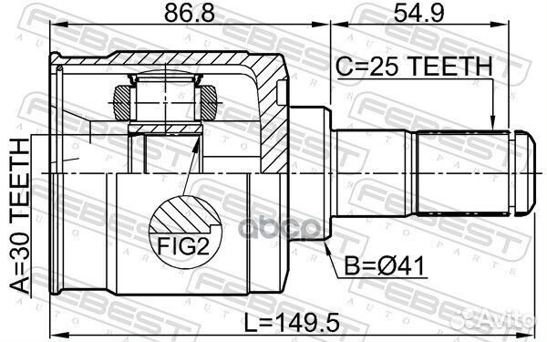 Шрус KIA RIO 11-17 внут