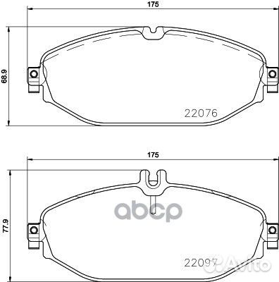 P50124 колодки дисковые передние MB W205 C250