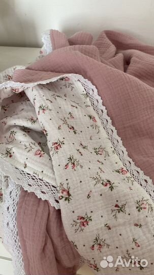 Пеленка из муслина с рюшей новая 100/100