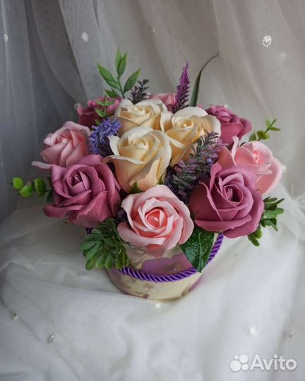 Букет из мыльных роз