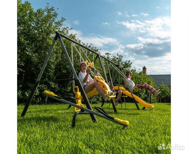 Детский комплекс качели, качели-балансир, горка