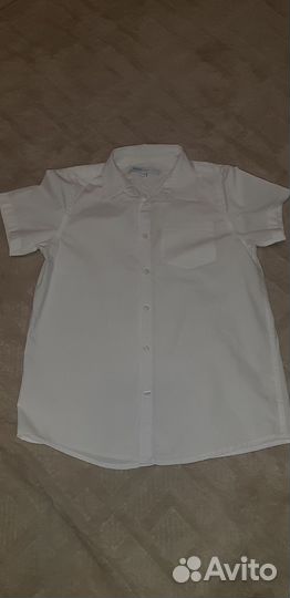 Рубашка школьная белая 158