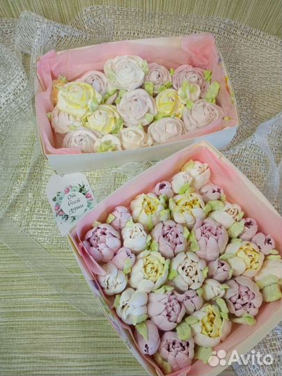 Цветы из зефира. Букет, подарок