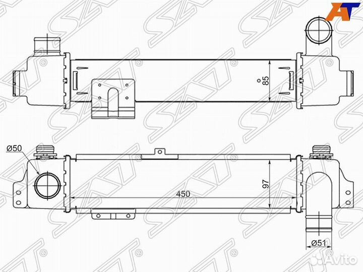 Радиатор интеркуллера KIA sorento 02-03 (140л.с.)