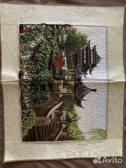 Картина вышивка гладью Китай (ручная работа)