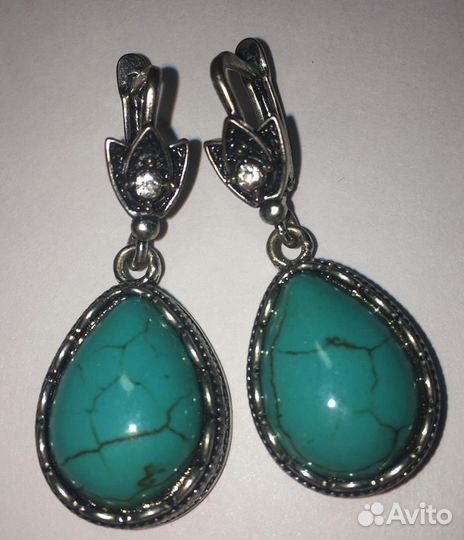 Серьги бирюза