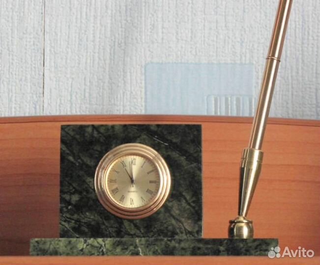 Настольный набор - Часы с авторучкой