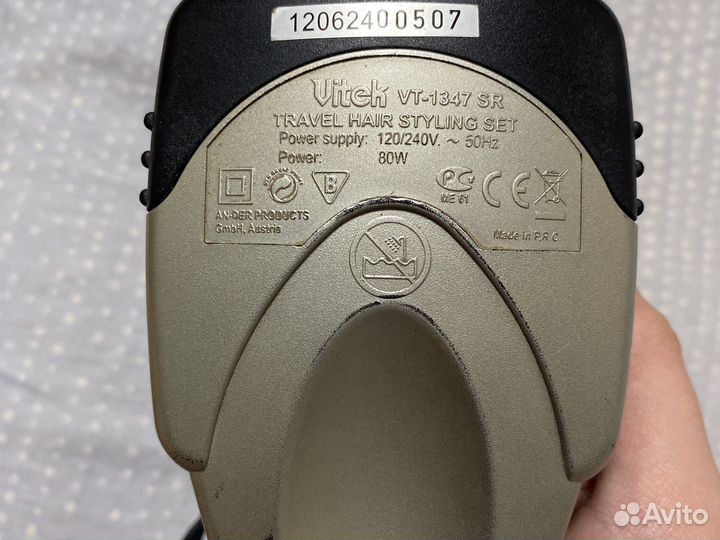 Vitek Дорожный утюжок для волос (выпрямитель)