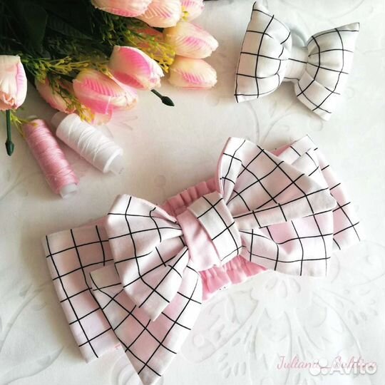 Объёмные бантики на резинке