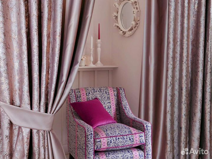 Шторы бархат нежная пудра