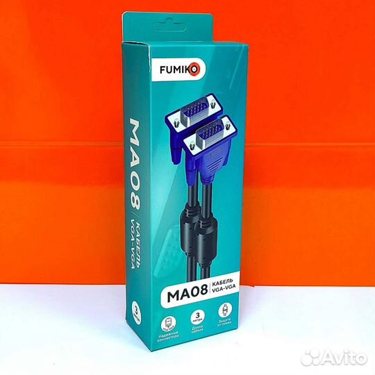 Кабель Fumiko MA08 VGA/VGA 3м