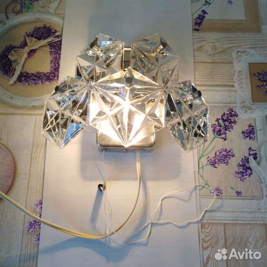 Бра искра СССР, с хрустальными подвесками