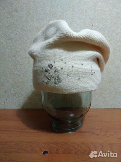 Шапка-берет вязанная женская шерсть